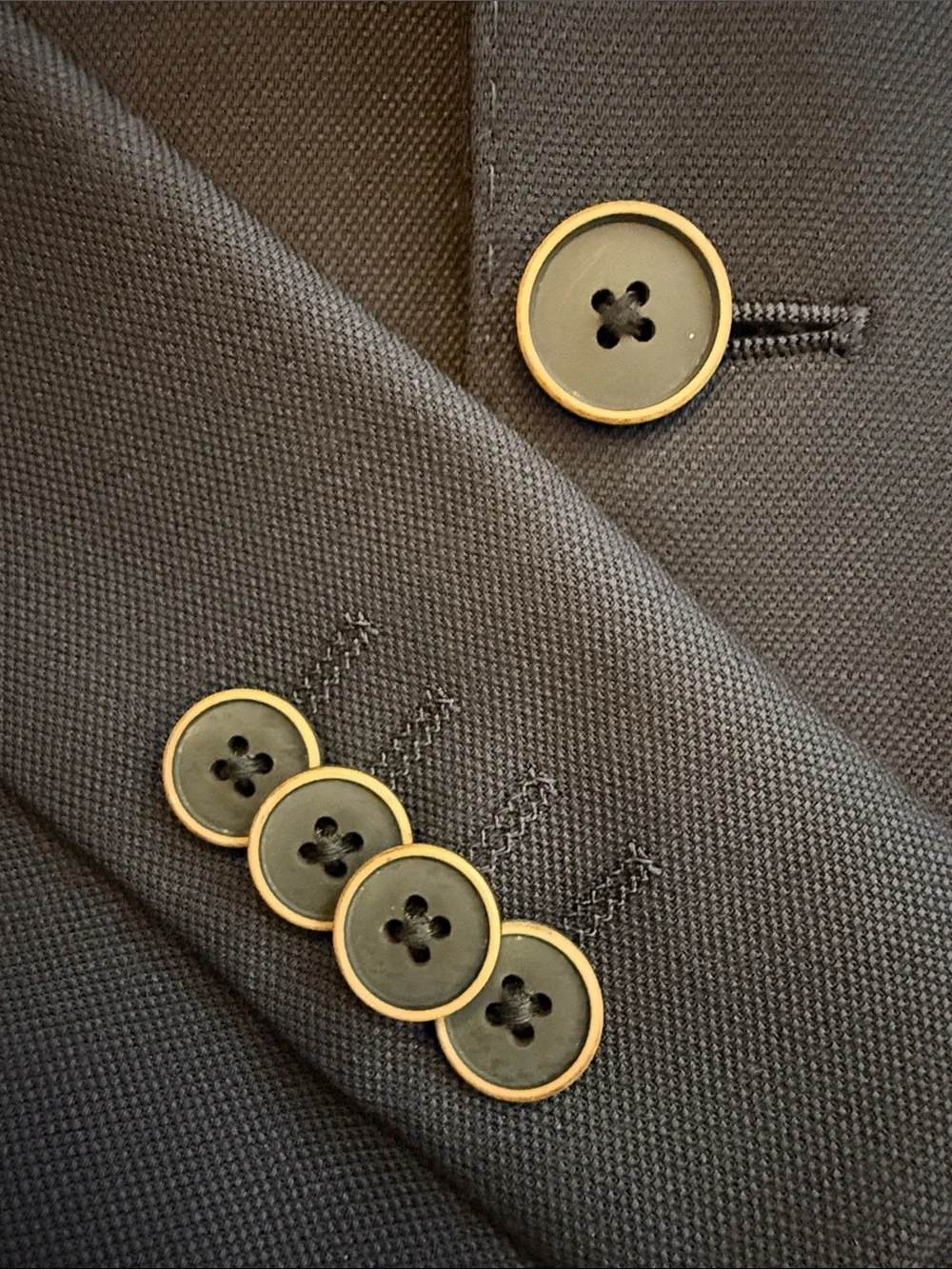 Black Brown 1826 44R Wool Sport Coat Navy Blue Italian Fabric 2-Button Blazer